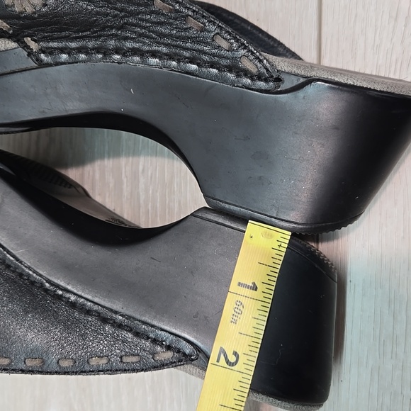 Dansko Women's Black Leather Slide Platform Sandals Shoes Sz 39/9 - Picture 11 of 15